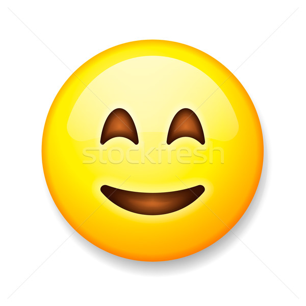 Isoliert weiß Emoticon Gesicht Mann glücklich Stock foto © ikopylov