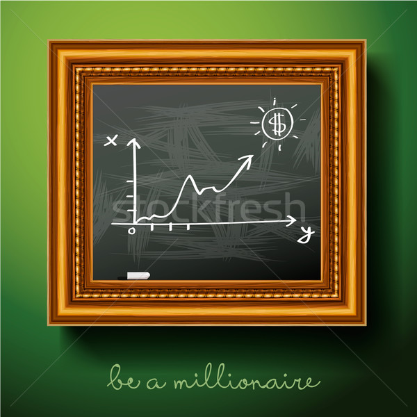 Graph of growth draw chalk on board Stock photo © ikopylov