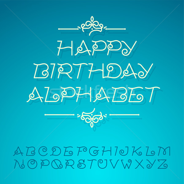 Hand-drawn alphabet letters, happy birthday design card Stock photo © ikopylov