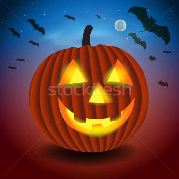 Halloween background with scary pumpking Stock photo © ikopylov