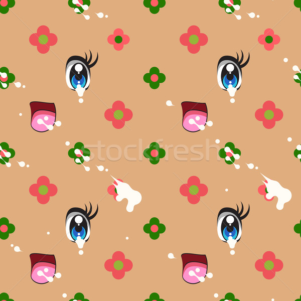 Abstrato bonitinho kawaii estilo flor Foto stock © ikopylov