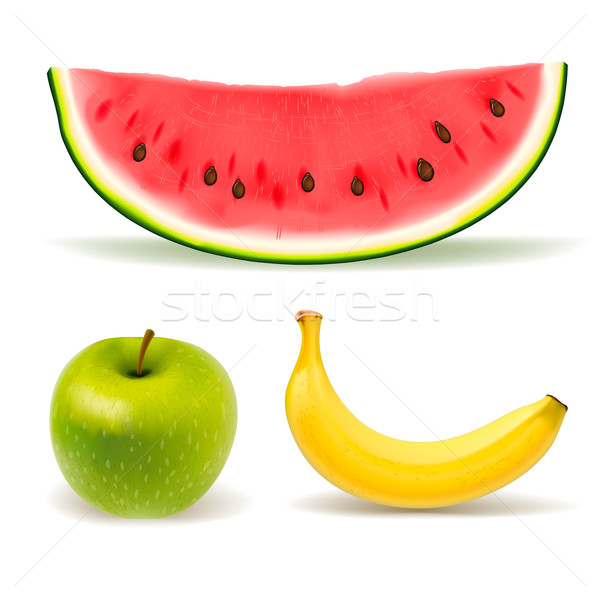 Fresh fruit set on white background Stock photo © ikopylov