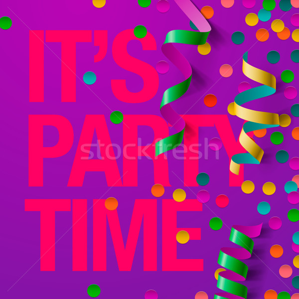 Party design template with streamers and confetti Stock photo © ikopylov