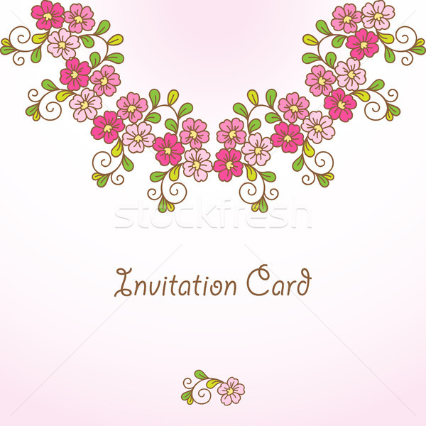  Invitation card with floral background. Stock photo © iktash