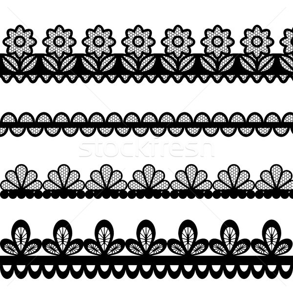 Set of lace vector borders Stock photo © iktash