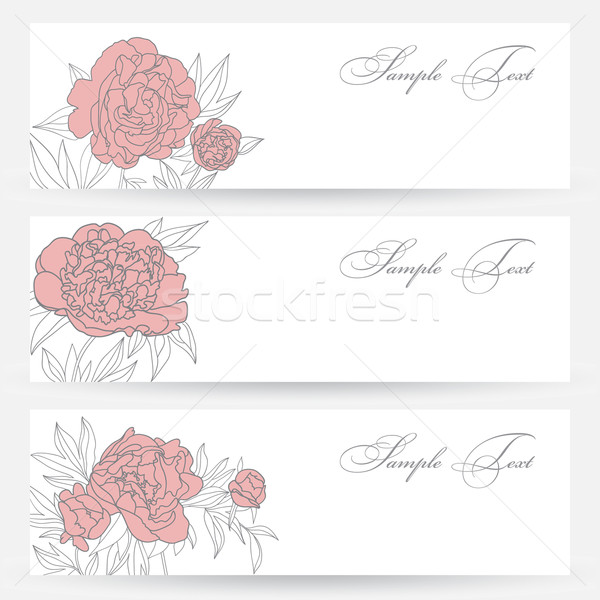 Set of horizontal banners with flowers Stock photo © iktash