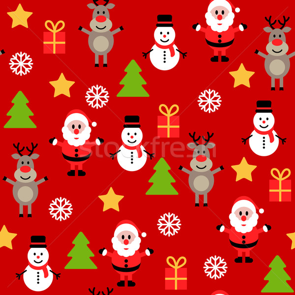 Seamless cute christmas pattern Stock photo © iktash