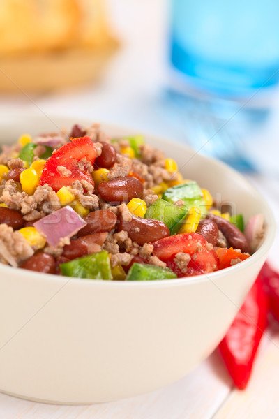 Foto stock: Chile · ensalada · riñón · frijoles · verde