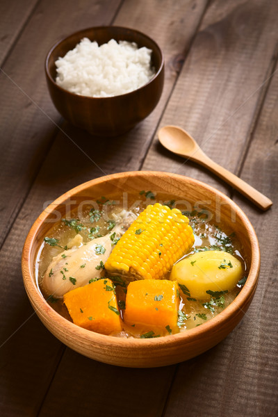 Traditional Chilean Cazuela Soup Stock photo © ildi
