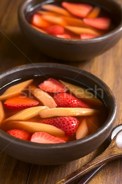 Fraise rhubarbe soupe chaud froid fruits [[stock_photo]] © ildi