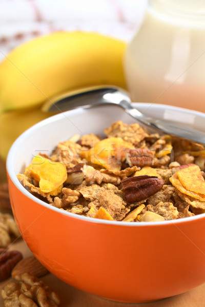 Сток-фото: зерновых · банан · орехи · здорового · завтрак