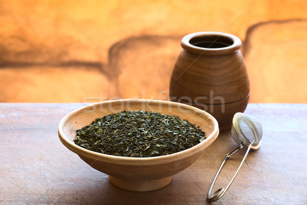 Dried Green Tea Leaves Stock photo © ildi