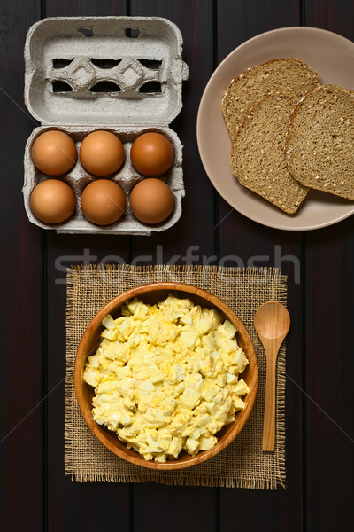 Foto stock: Huevo · ensalada · frescos · casero · preparado · mayonesa