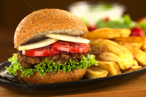 [[stock_photo]]: Végétarien · Burger · chignon · laitue · tomate