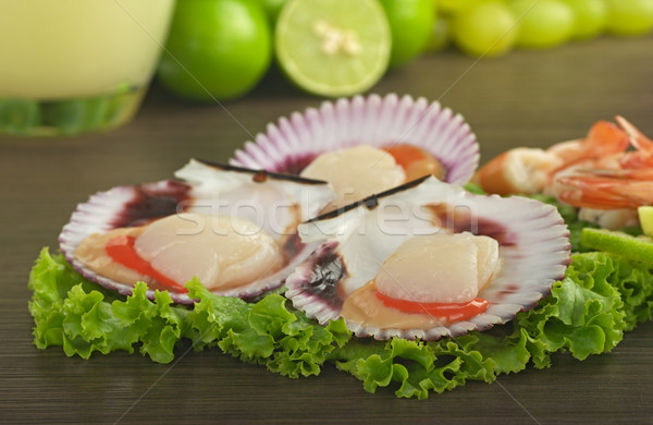 Scallops on Lettuce Stock photo © ildi