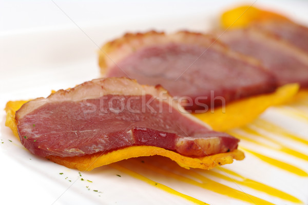 Foto stock: Pato · carne · chips · aperitivo · rebanada · batata