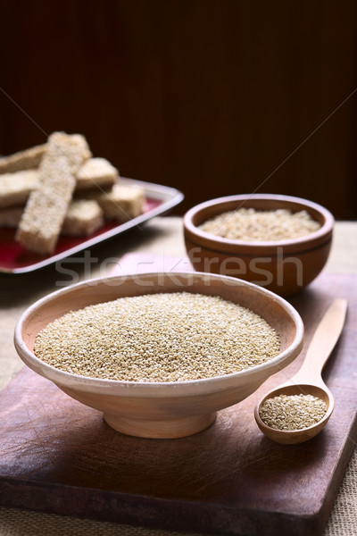 Beyaz tohumları tahıl çanak tahıl Stok fotoğraf © ildi
