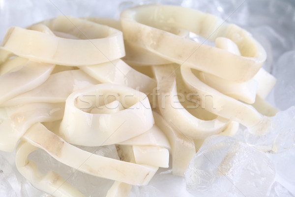 Cut Raw Calamari Rings on Ice Stock photo © ildi
