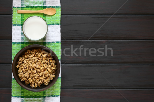 [[stock_photo]]: Céréales · de · petit · déjeuner · lait · séché · Berry · rustique