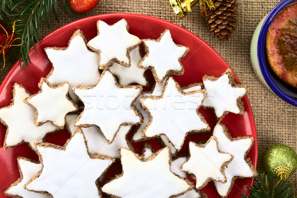 German Zimtsterne Christmas Cookies Stock photo © ildi