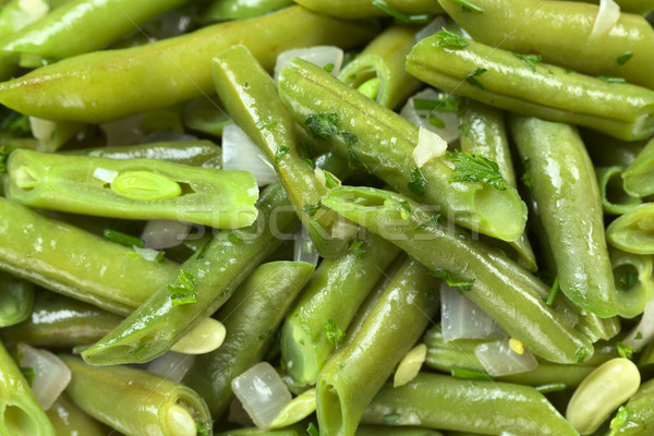 Cuit haricots verts Bush fèves oignons persil Photo stock © ildi