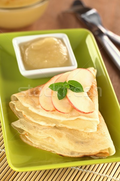 Crepes with Apple and Apple Sauce Stock photo © ildi