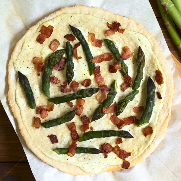 Asparagus and Bacon Tarte Flambee Stock photo © ildi