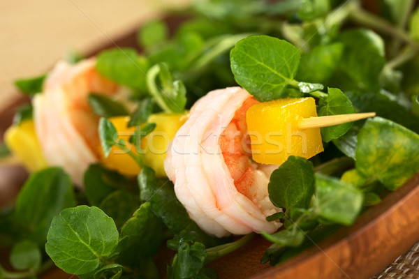 Stock photo: Shrimp with Watercress, Mango and Avocado