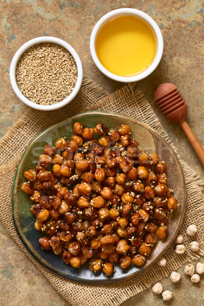 Chickpeas Roasted with Sesame and Honey Stock photo © ildi