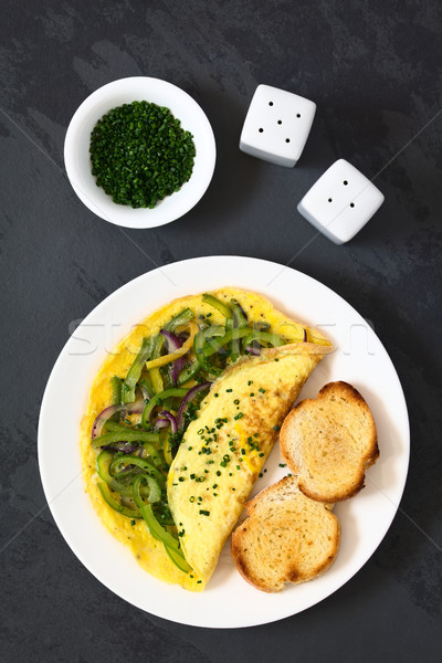 Omelette with Pepper and Onion Stock photo © ildi