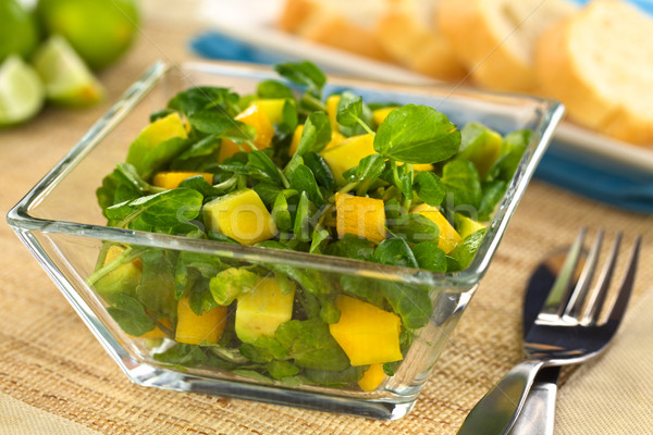 Stock photo: Watercress Mango Avocado Salad