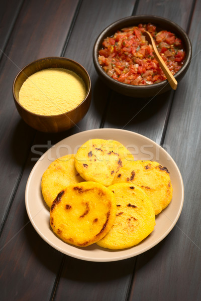 Colombian Arepa with Hogao Sauce Stock photo © ildi