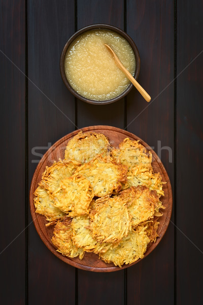 Potato Pancake or Fritter with Apple Sauce Stock photo © ildi