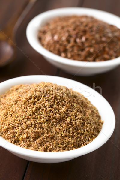 Ground Brown Flax Seed or Linseed Stock photo © ildi