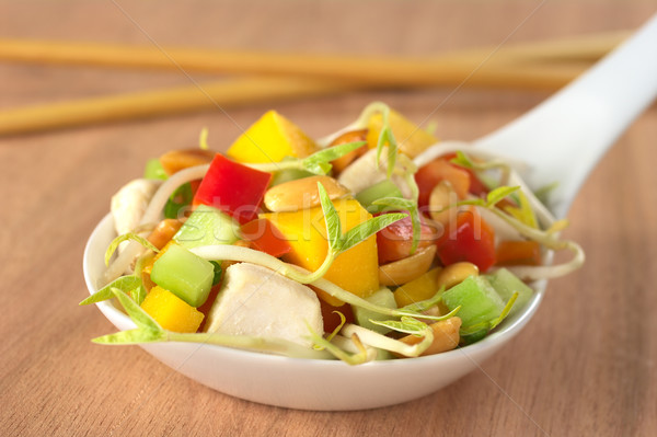 Foto stock: Frescos · Asia · ensalada · pollo · mango · pepino