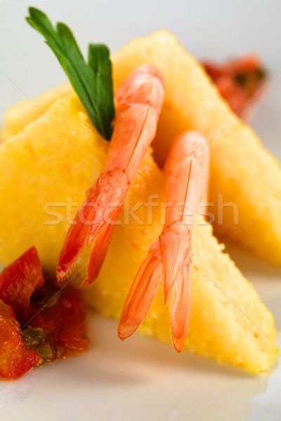 Polenta with Shrimp Stock photo © ildi
