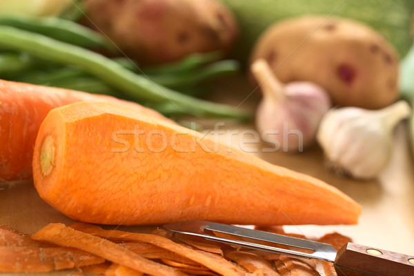 Peeling Carrots Stock photo © ildi