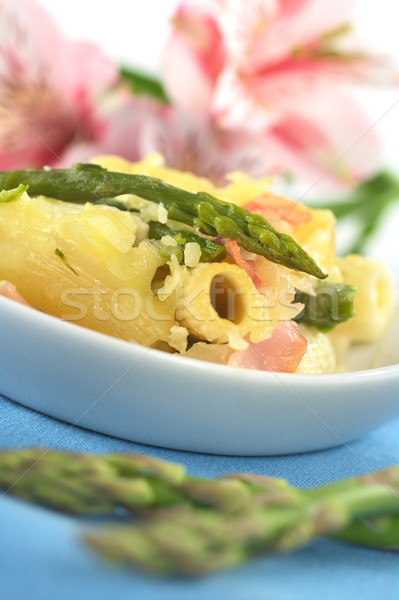 Zielone tarty ser górę szparagów front różowy Zdjęcia stock © ildi