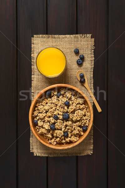 Breakfast Cereal with Blueberries Stock photo © ildi