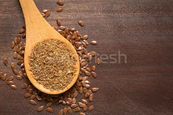 Ground Brown Flax Seed or Linseed Stock photo © ildi