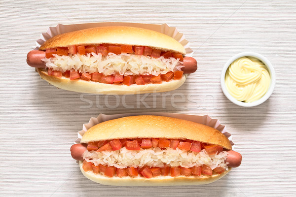 Quente cães clássico tradicional cachorro-quente sanduíches Foto stock © ildi