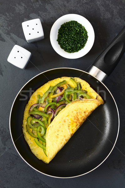 Omelette with Pepper and Onion Stock photo © ildi