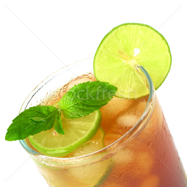 Menta levél citrus ice tea szelet felső Stock fotó © ildi