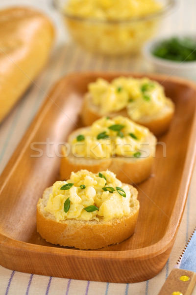 Scrambled Eggs on Baguette Stock photo © ildi