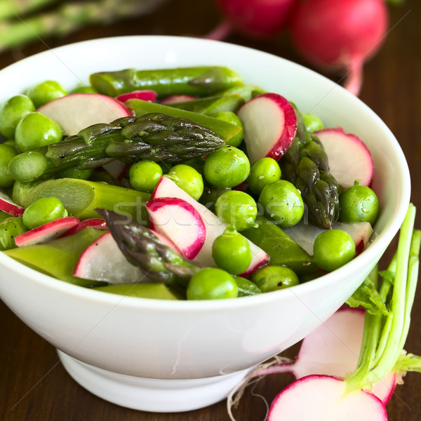 Stockfoto: Groene · asperges · radijs · salade · vers · geserveerd