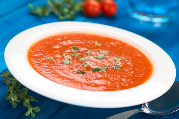 Crema di pomodoro origano fresche fatto in casa foglie top Foto d'archivio © ildi