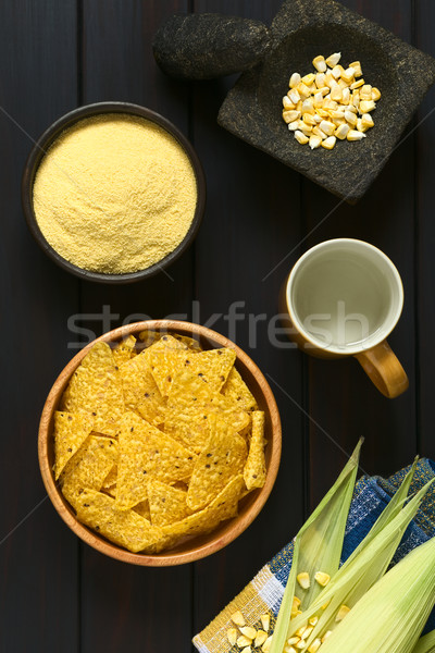 Tortilla Chips with Ingredients Stock photo © ildi