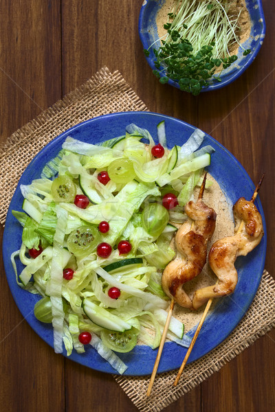 Proaspăt salată pui roşu stafida Imagine de stoc © ildi