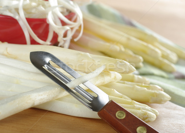 Peeling White Asparagus  Stock photo © ildi