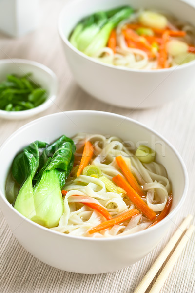 Stock fotó: ázsiai · rizs · tészta · leves · zöldségek · vegetáriánus